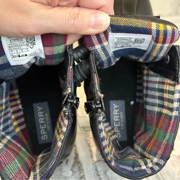 Sperry Women's Saltwater Nylon Quilt Rain Boot Black Size 9 - Picture 4 of 12